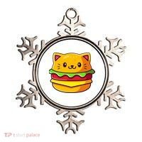 Hamburger Cat Catburger Funny Burger Cat Lover Foodie Ornament thumb 0