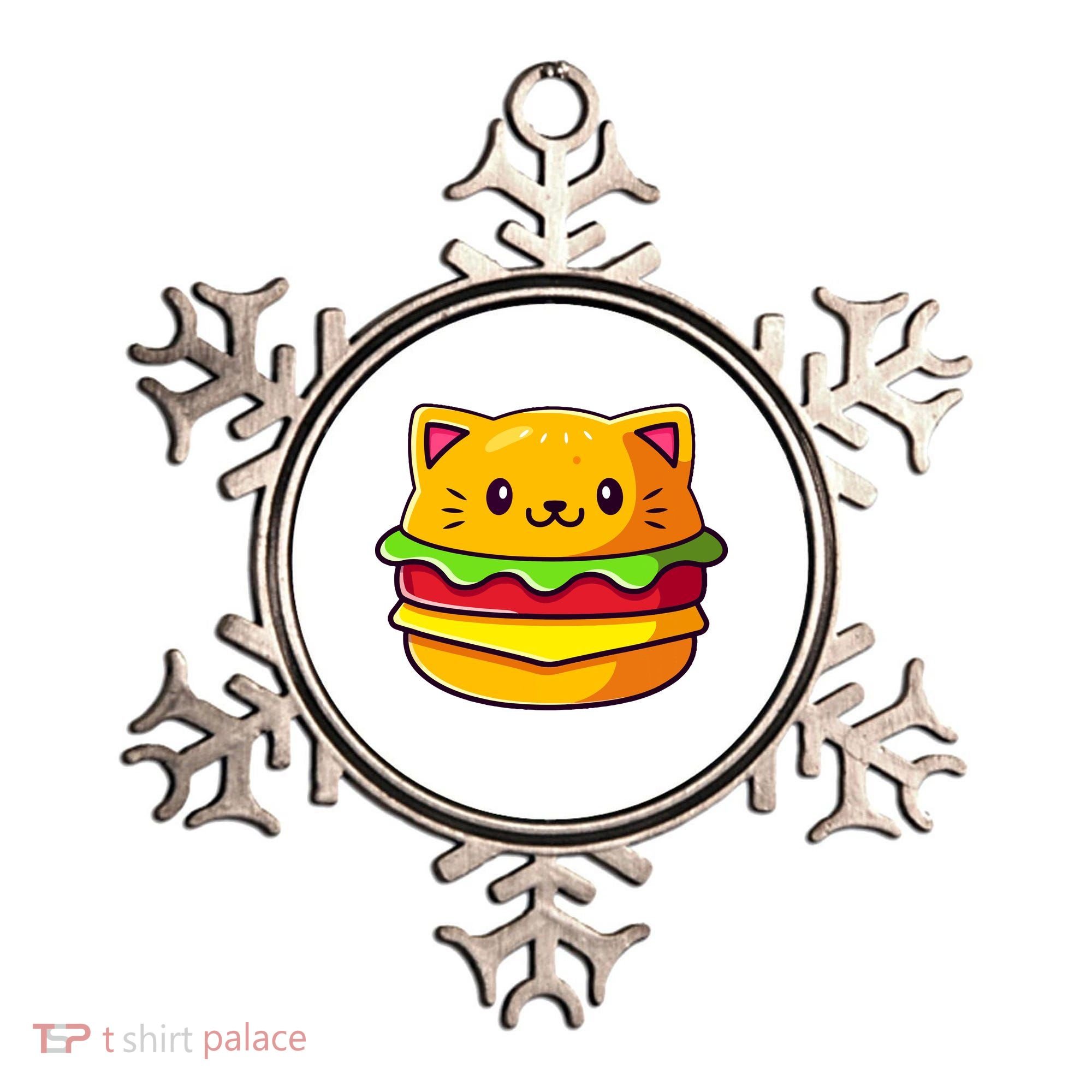 Hamburger Cat Catburger Funny Burger Cat Lover Foodie Ornament