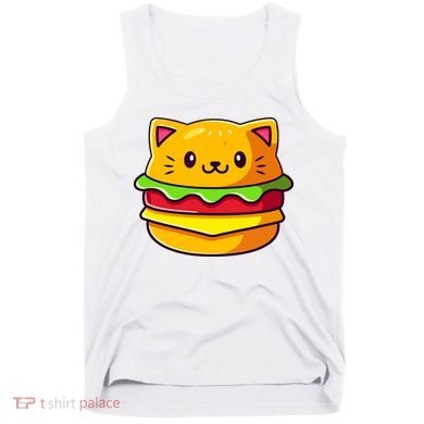 Hamburger Cat Catburger Funny Burger Cat Lover Foodie Tank Top