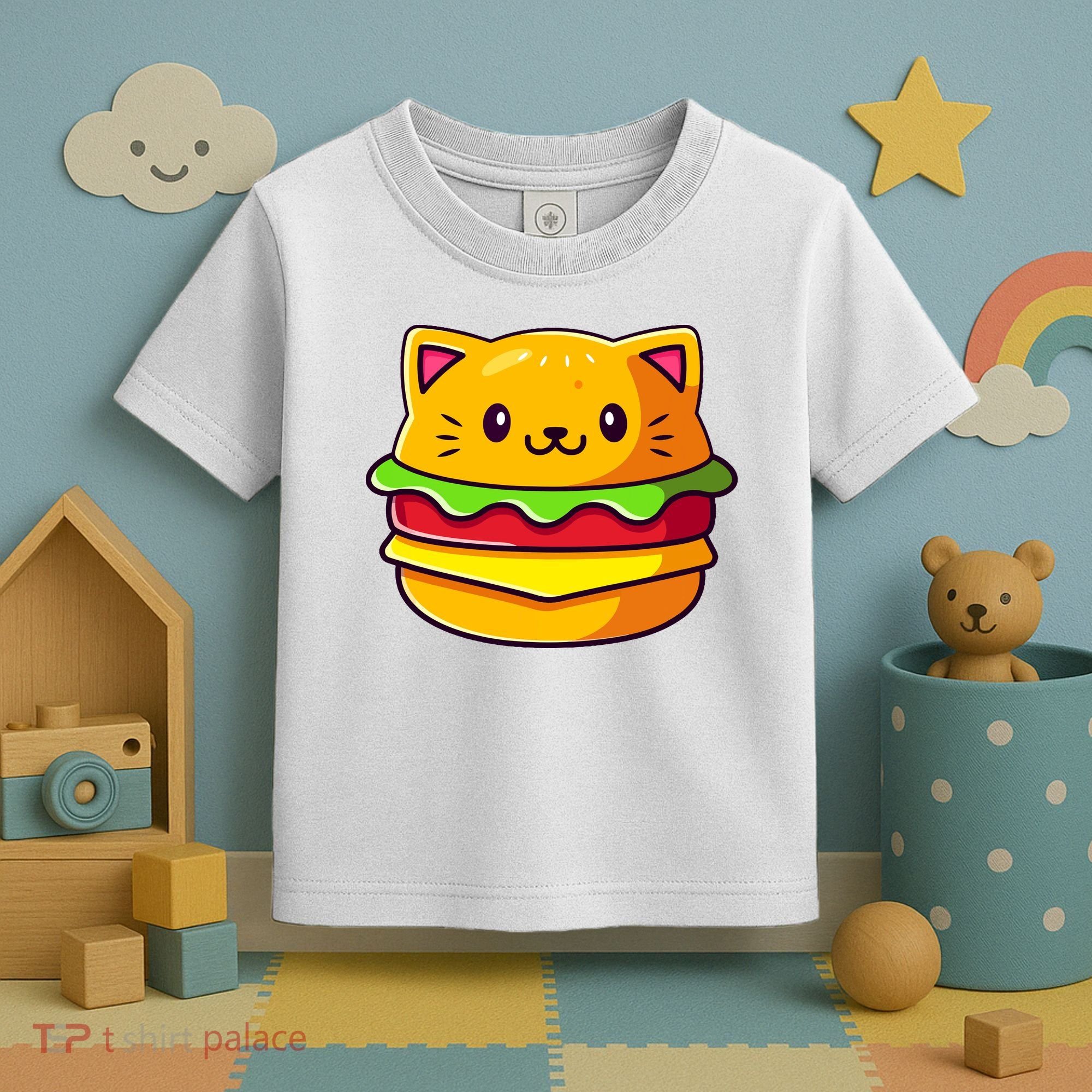 Hamburger Cat Catburger Funny Burger Cat Lover Foodie Toddler T-Shirt