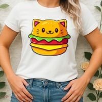 Hamburger Cat Catburger Funny Burger Cat Lover Foodie Women's T-Shirt thumb 2
