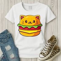 Hamburger Cat Catburger Funny Burger Cat Lover Foodie Women's T-Shirt thumb 3