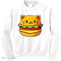 Hamburger Cat Catburger Funny Burger Cat Lover Foodie Kids Sweatshirt thumb 0