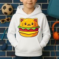 Hamburger Cat Catburger Funny Burger Cat Lover Foodie Kids Hoodie thumb 2