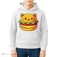 Hamburger Cat Catburger Funny Burger Cat Lover Foodie Kids Hoodie thumb 4