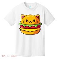 Hamburger Cat Catburger Funny Burger Cat Lover Foodie Kids T-Shirt thumb 0