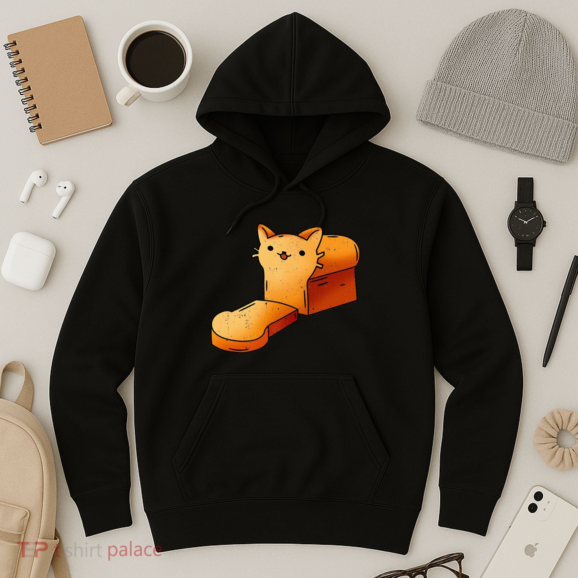 Halloween Costume Cat Loaf Lazy Funny Bread Kitten Kitty Hoodie
