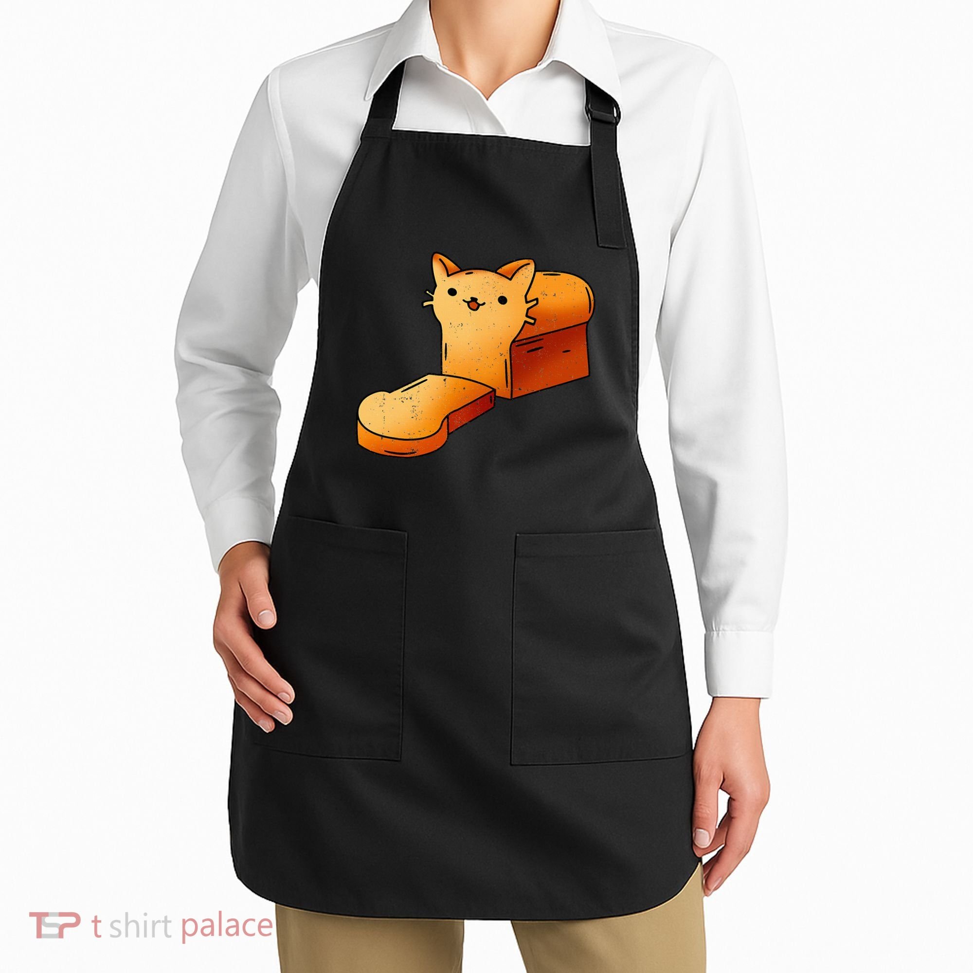 Halloween Costume Cat Loaf Lazy Funny Bread Kitten Kitty Apron