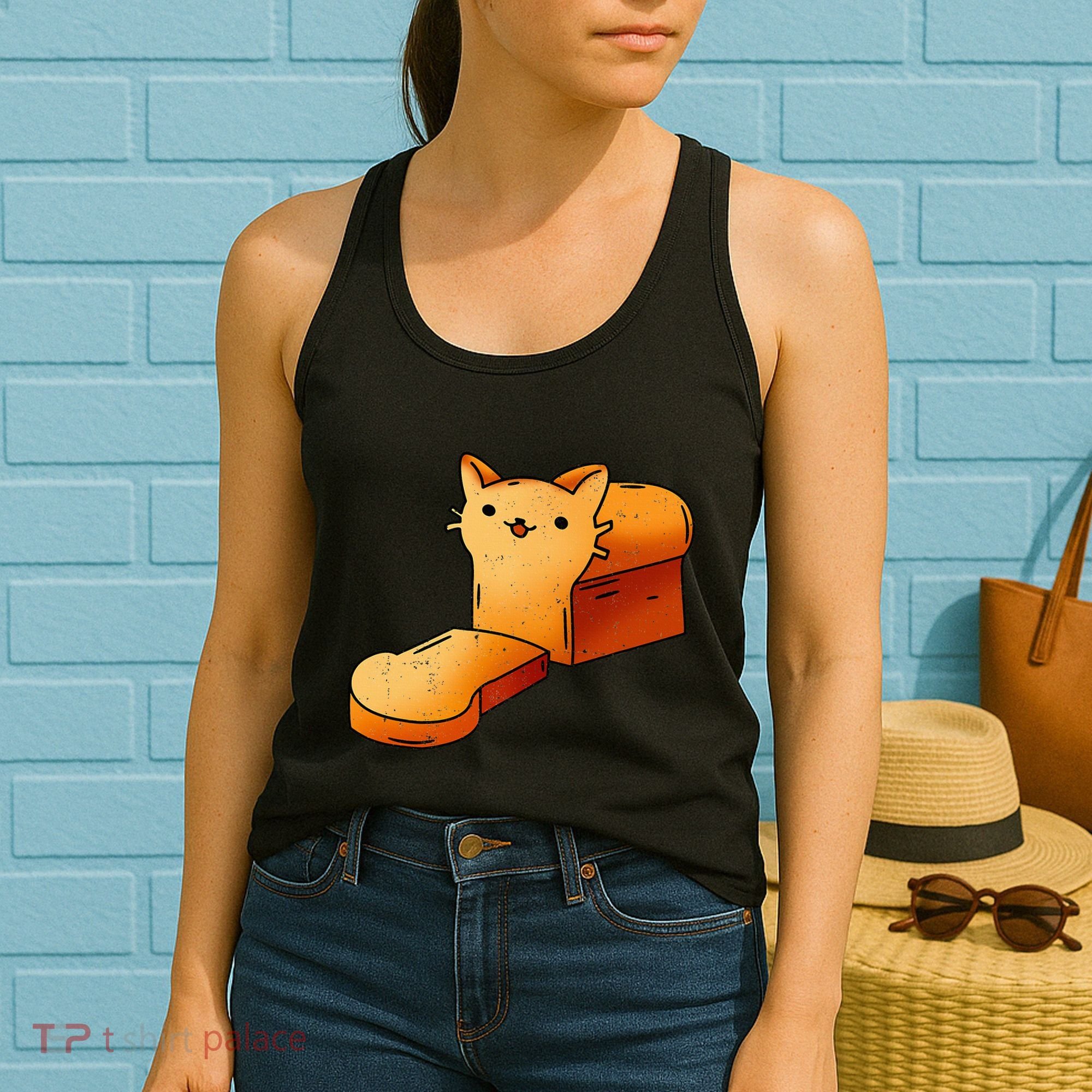 Halloween Costume Cat Loaf Lazy Funny Bread Kitten Kitty Women's Tank Top