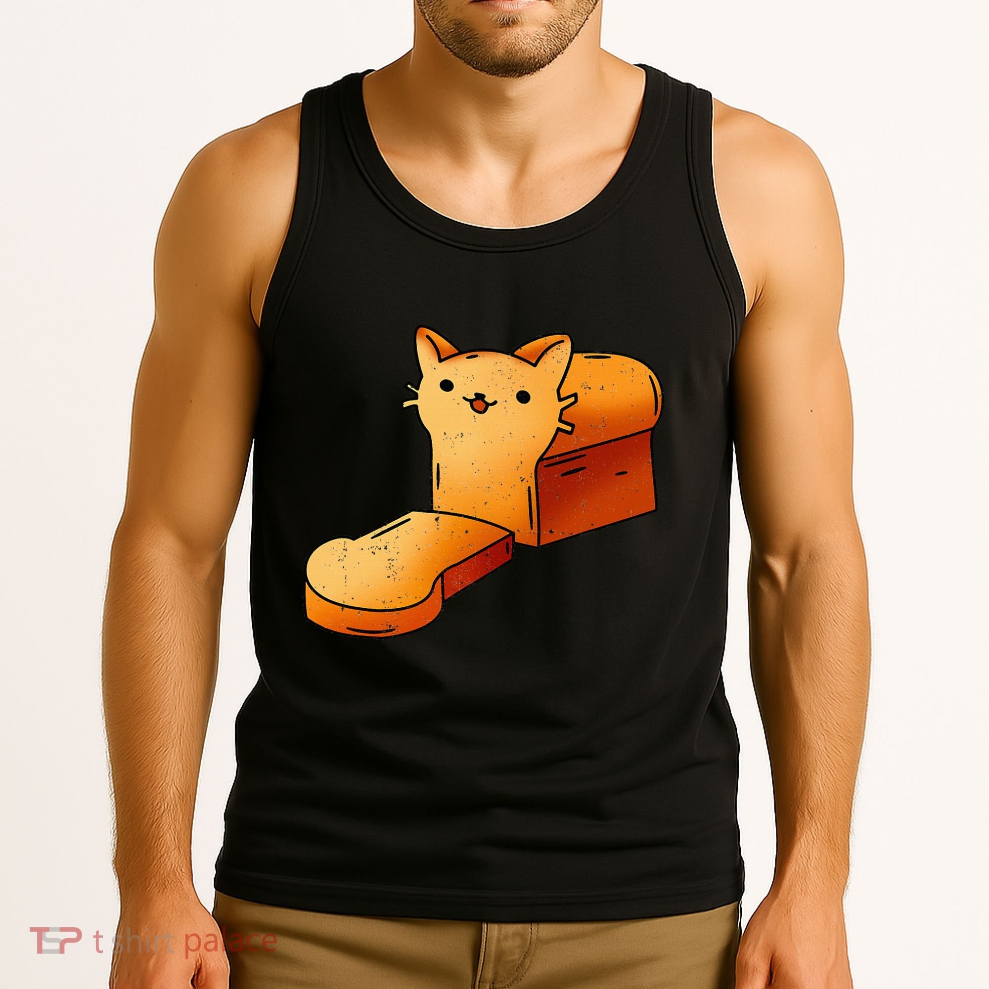 Halloween Costume Cat Loaf Lazy Funny Bread Kitten Kitty Tank Top