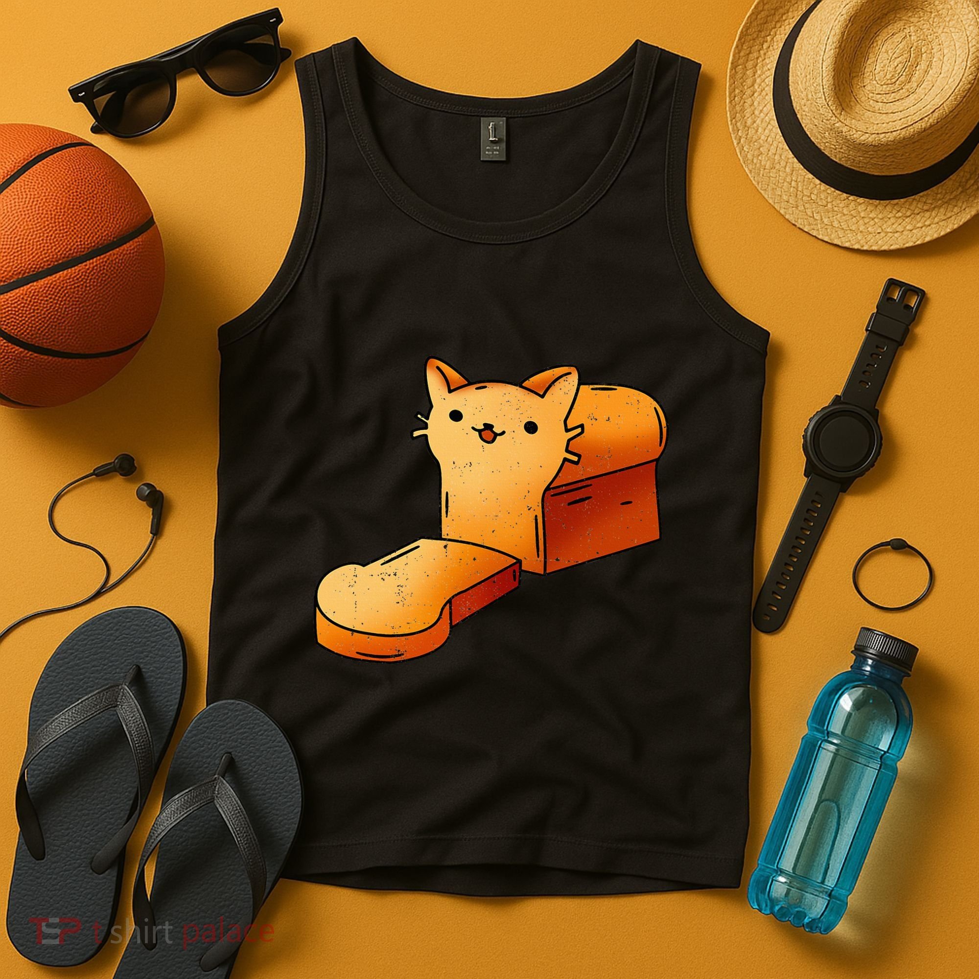 Halloween Costume Cat Loaf Lazy Funny Bread Kitten Kitty Tank Top
