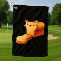 Halloween Costume Cat Loaf Lazy Funny Bread Kitten Kitty Golf Towel thumb 1