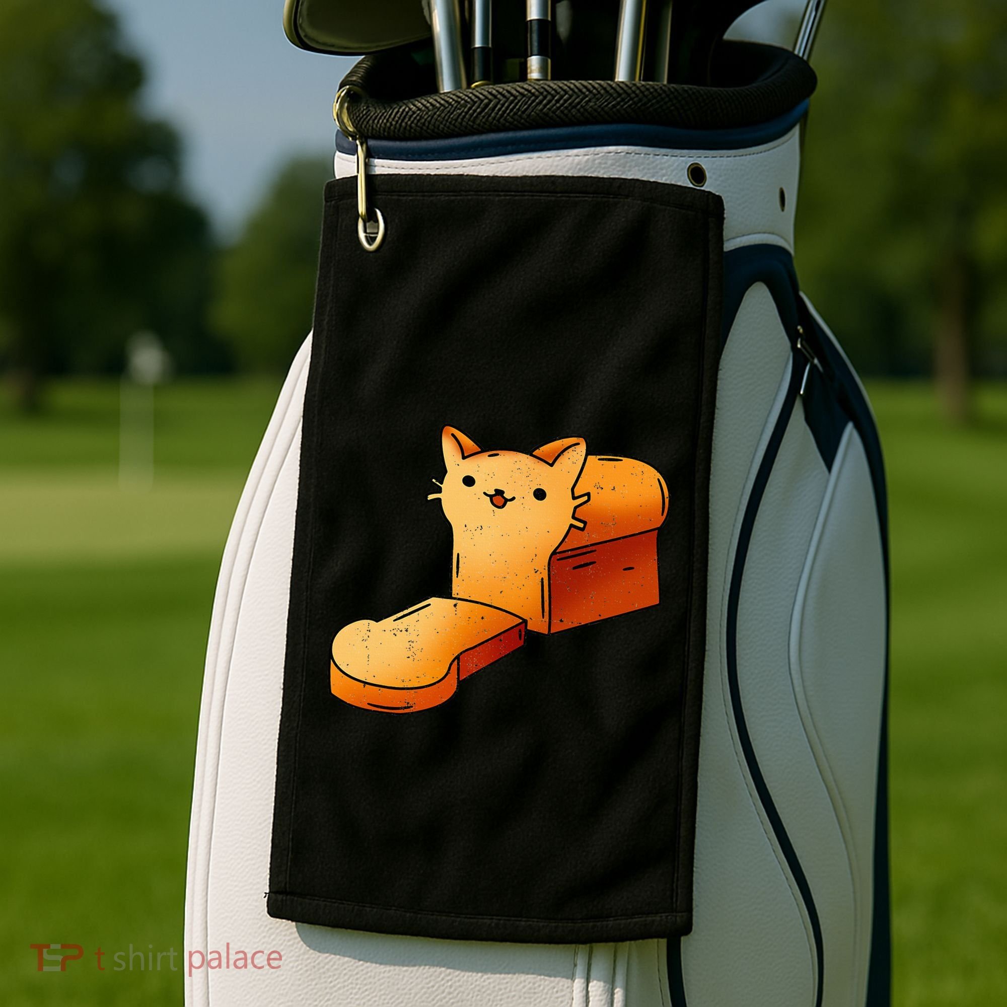 Halloween Costume Cat Loaf Lazy Funny Bread Kitten Kitty Golf Towel