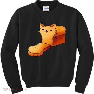 Halloween Costume Cat Loaf Lazy Funny Bread Kitten Kitty Kids Sweatshirt