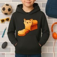 Halloween Costume Cat Loaf Lazy Funny Bread Kitten Kitty Kids Hoodie thumb 2