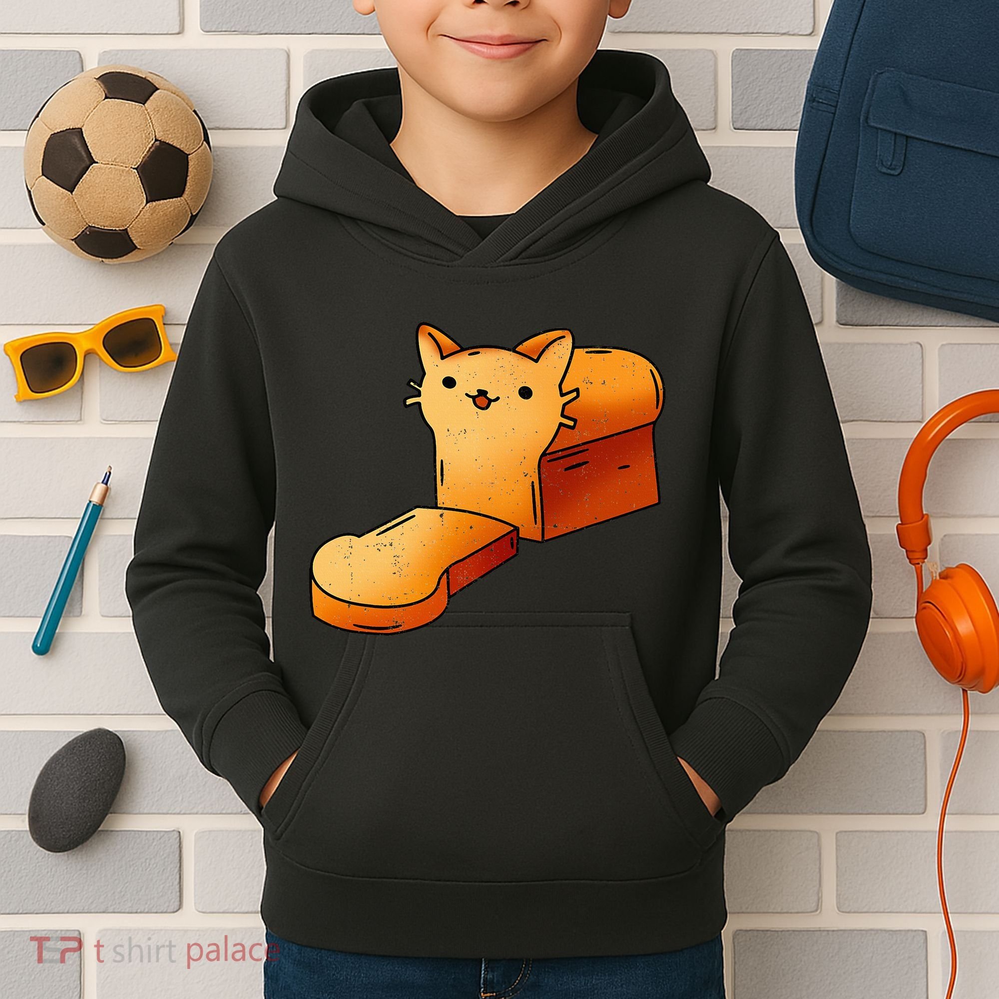 Halloween Costume Cat Loaf Lazy Funny Bread Kitten Kitty Kids Hoodie