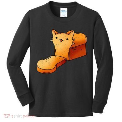 Halloween Costume Cat Loaf Lazy Funny Bread Kitten Kitty Kids Long Sleeve Shirt