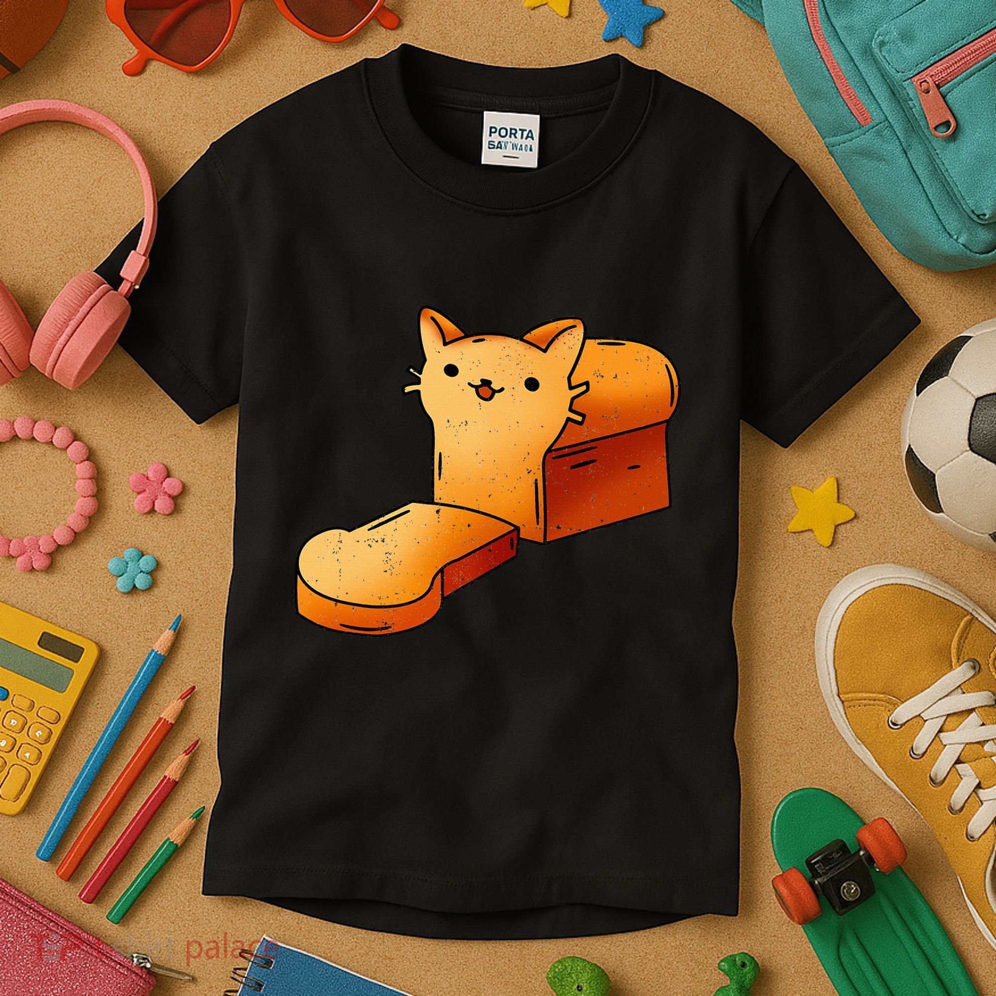 Halloween Costume Cat Loaf Lazy Funny Bread Kitten Kitty Kids T-Shirt
