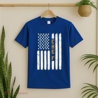 Head Chef Cook Catering Cookery Set Foodie American Flag Usa Gift T-Shirt thumb 2