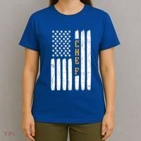 Head Chef Cook Catering Cookery Set Foodie American Flag Usa Gift T-Shirt thumb 4