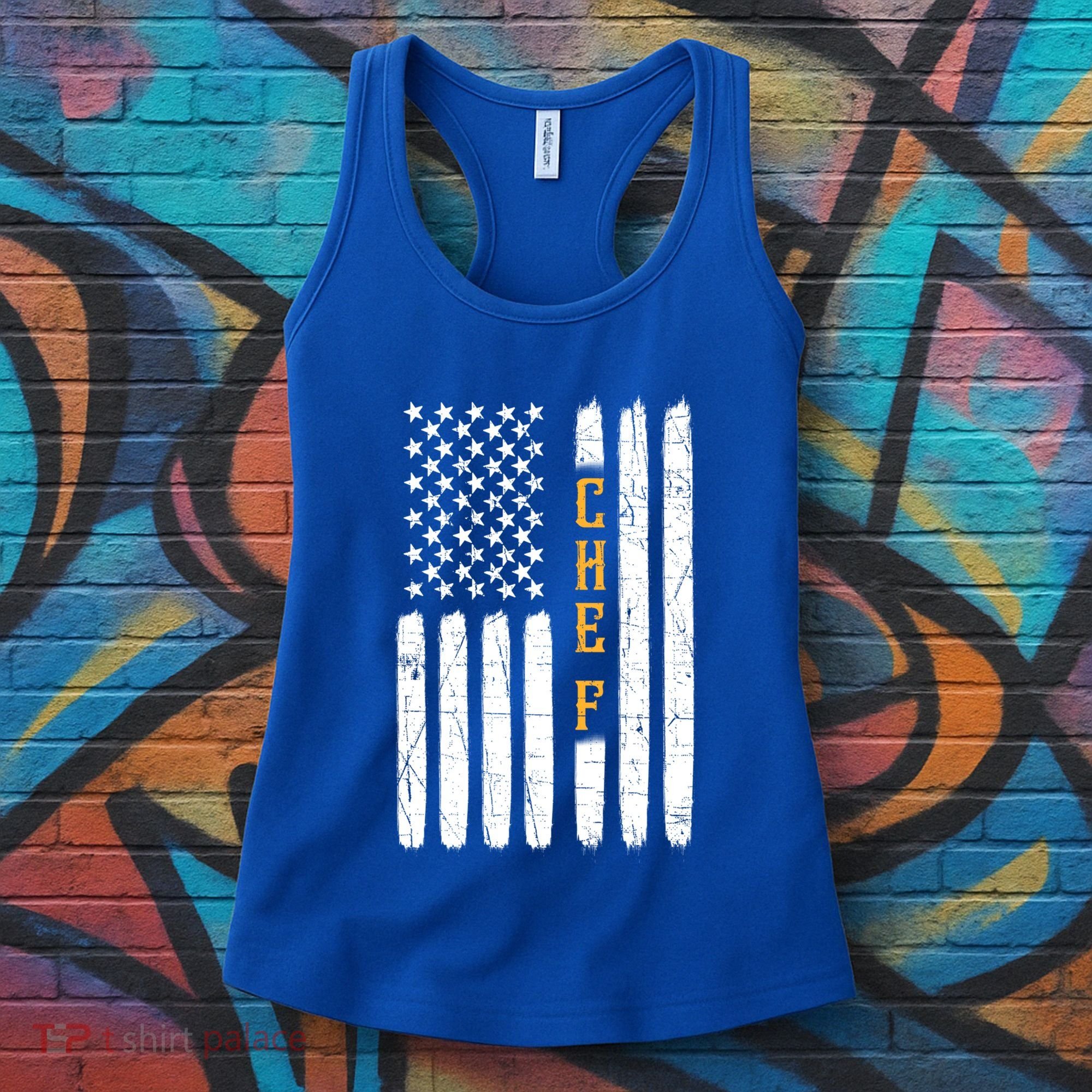 Head Chef Cook Catering Cookery Set Foodie American Flag Usa Gift Women's Tank Top