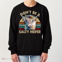 Highland Cow Dont Be Salty Heifer Women's Sweatshirt thumb 0