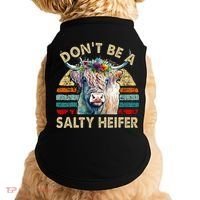 Highland Cow Dont Be Salty Heifer Doggie Tank thumb 0