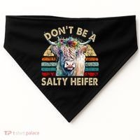 Highland Cow Dont Be Salty Heifer USA-Made Doggie Bandana thumb 0