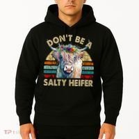 Highland Cow Dont Be Salty Heifer Hoodie thumb 2