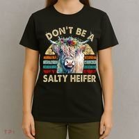 Highland Cow Dont Be Salty Heifer T-Shirt thumb 4