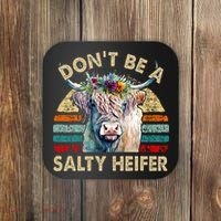 Highland Cow Dont Be Salty Heifer Coaster thumb 0