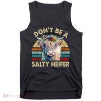 Highland Cow Dont Be Salty Heifer Tank Top thumb 0