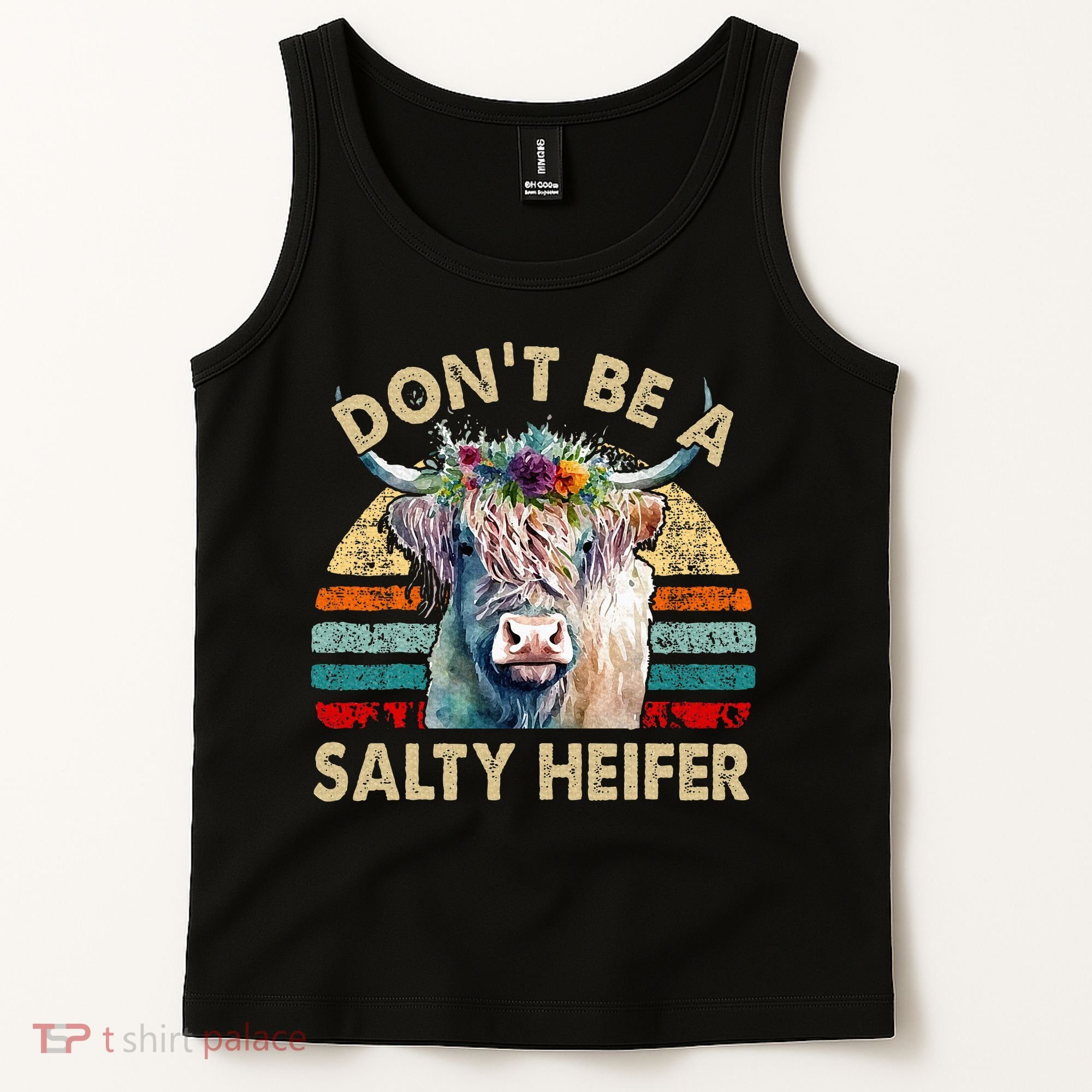 Highland Cow Dont Be Salty Heifer Tank Top