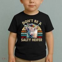 Highland Cow Dont Be Salty Heifer Toddler T-Shirt thumb 2