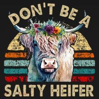 Highland Cow Dont Be Salty Heifer Women's Long Sleeve Shirt thumb 2