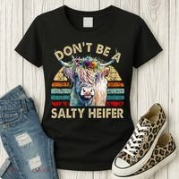 Highland Cow Dont Be Salty Heifer Women's T-Shirt thumb 3