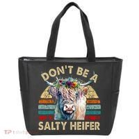 Highland Cow Dont Be Salty Heifer Tote Bag thumb 0