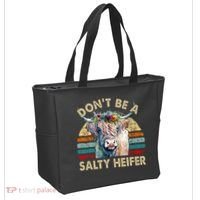 Highland Cow Dont Be Salty Heifer Tote Bag thumb 2