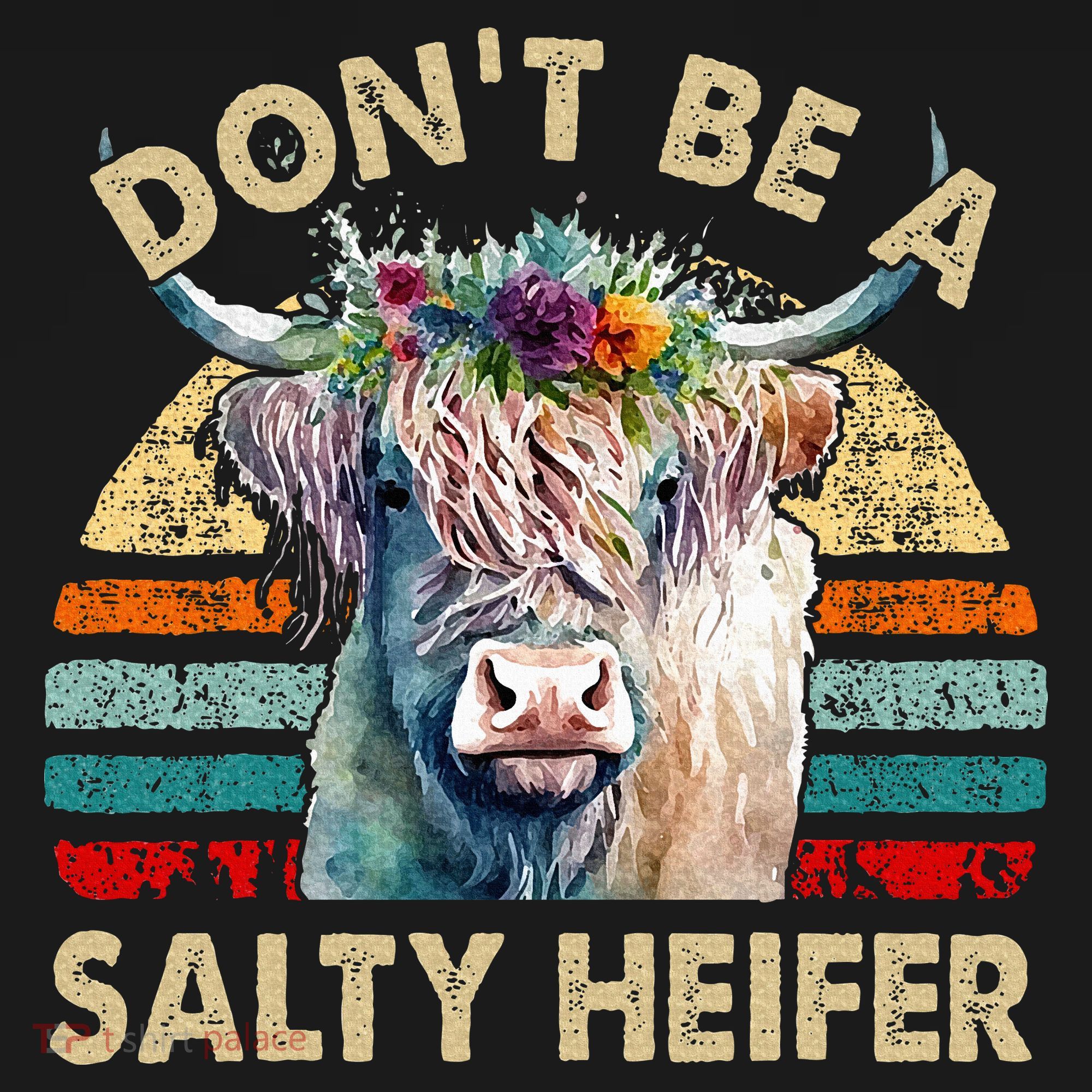 Highland Cow Dont Be Salty Heifer Tote Bag