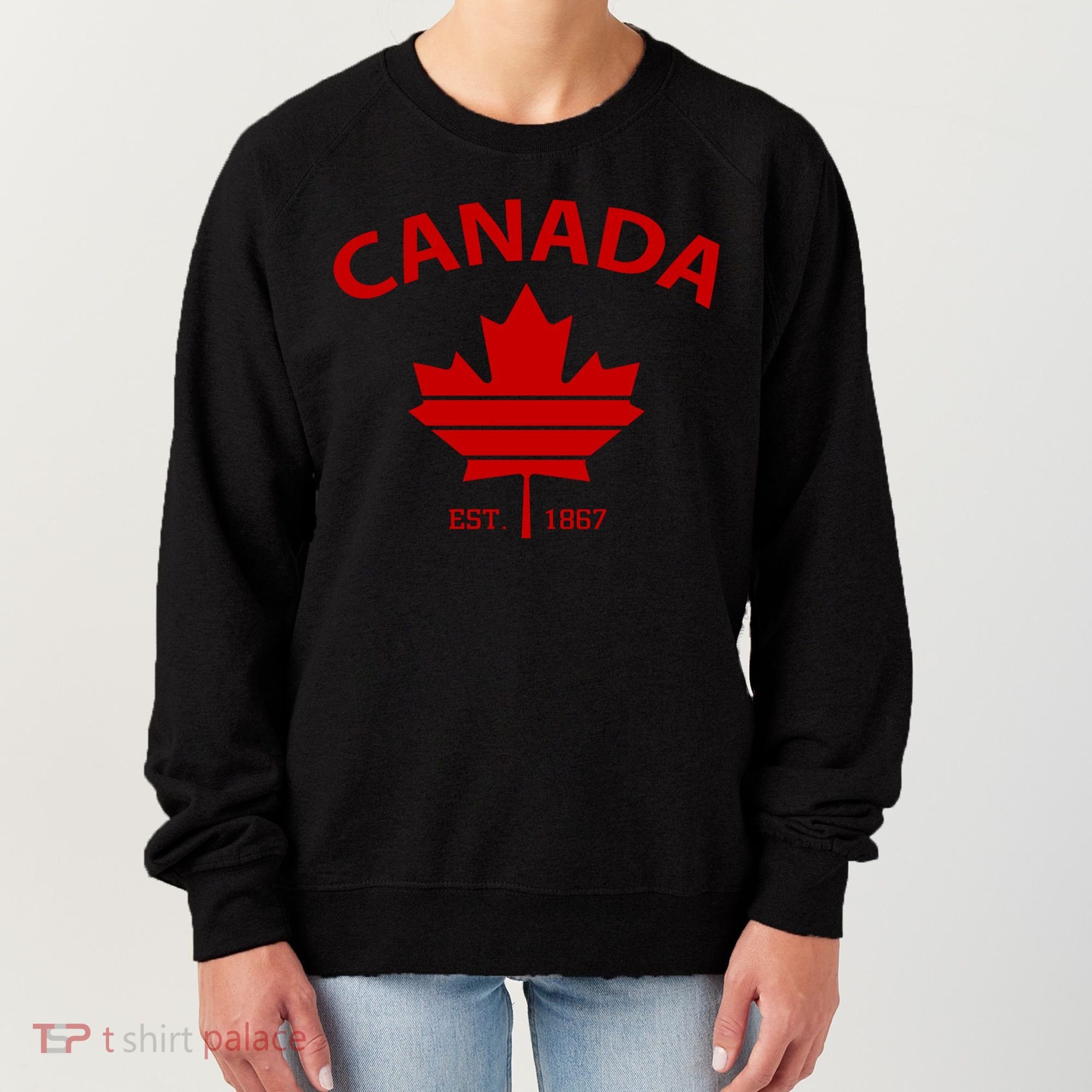 Happy Canada Day Funny Maple Leaf Canadian Flag Gift Women's Sweatshirt