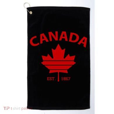 Happy Canada Day Funny Maple Leaf Canadian Flag Gift Golf Towel