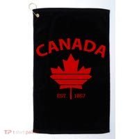 Happy Canada Day Funny Maple Leaf Canadian Flag Gift Golf Towel thumb 0