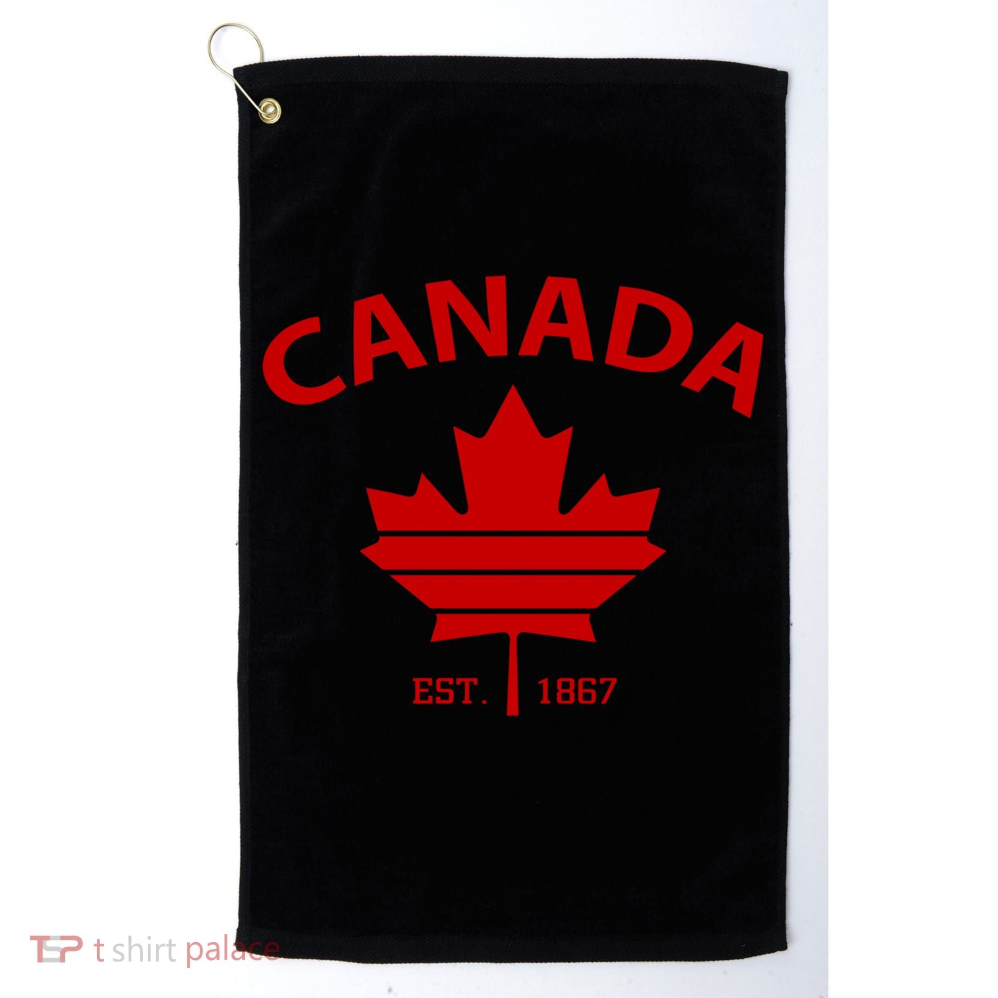 Happy Canada Day Funny Maple Leaf Canadian Flag Gift Golf Towel