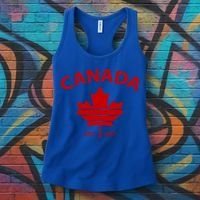 Happy Canada Day Funny Maple Leaf Canadian Flag Gift Women's Tank Top thumb 3