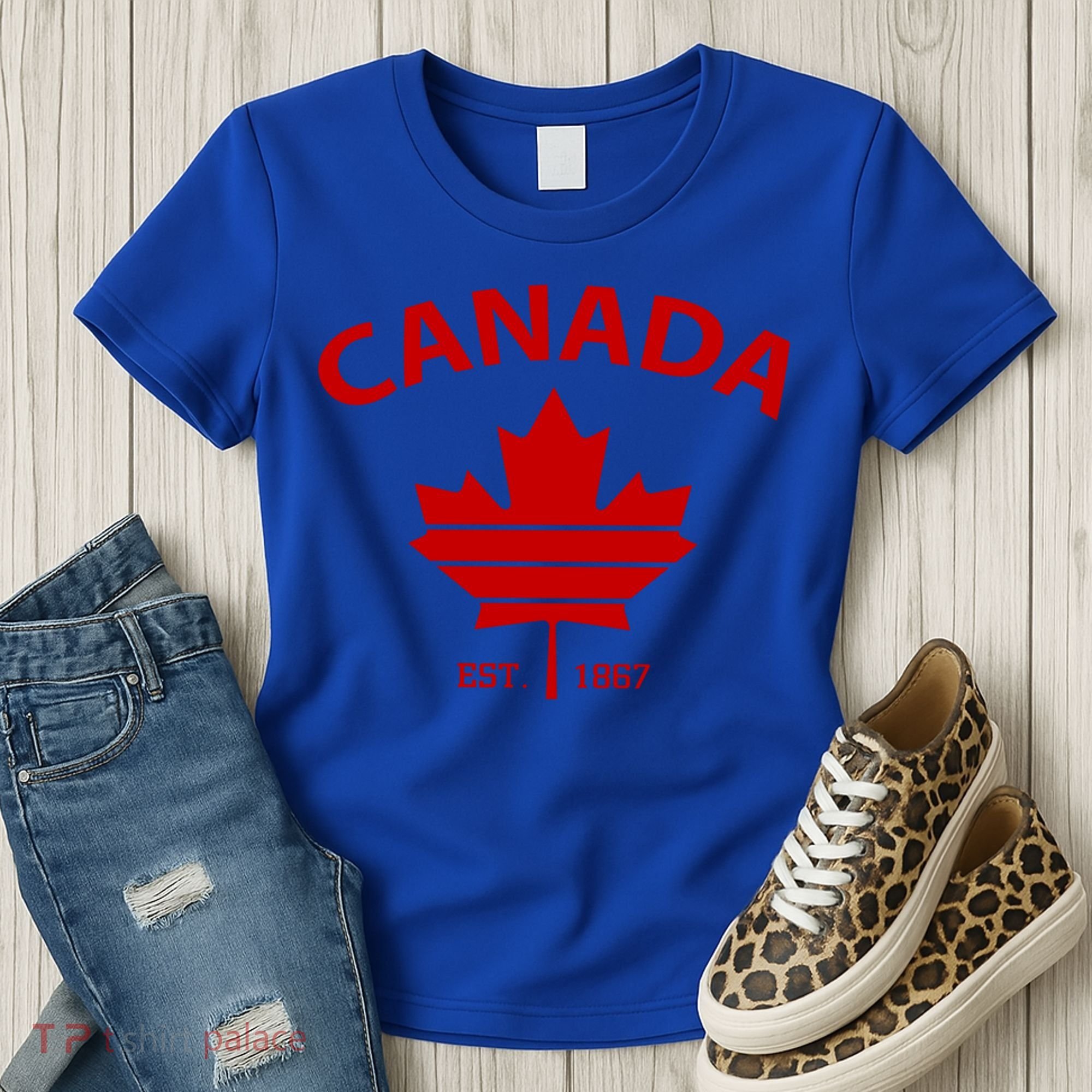 Happy Canada Day Funny Maple Leaf Canadian Flag Gift Women's T-Shirt
