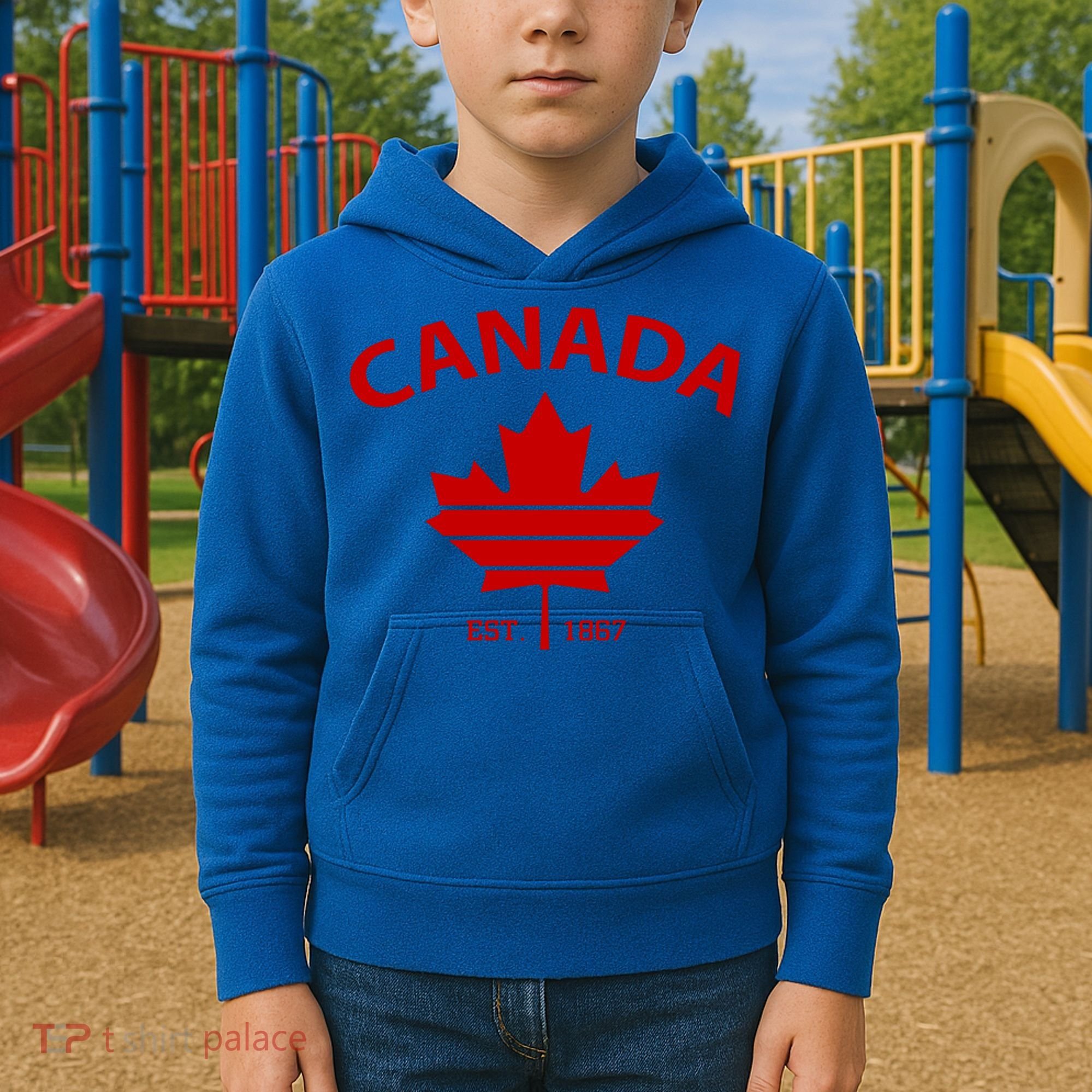 Happy Canada Day Funny Maple Leaf Canadian Flag Gift Kids Hoodie