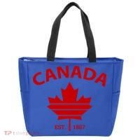 Happy Canada Day Funny Maple Leaf Canadian Flag Gift Tote Bag thumb 0
