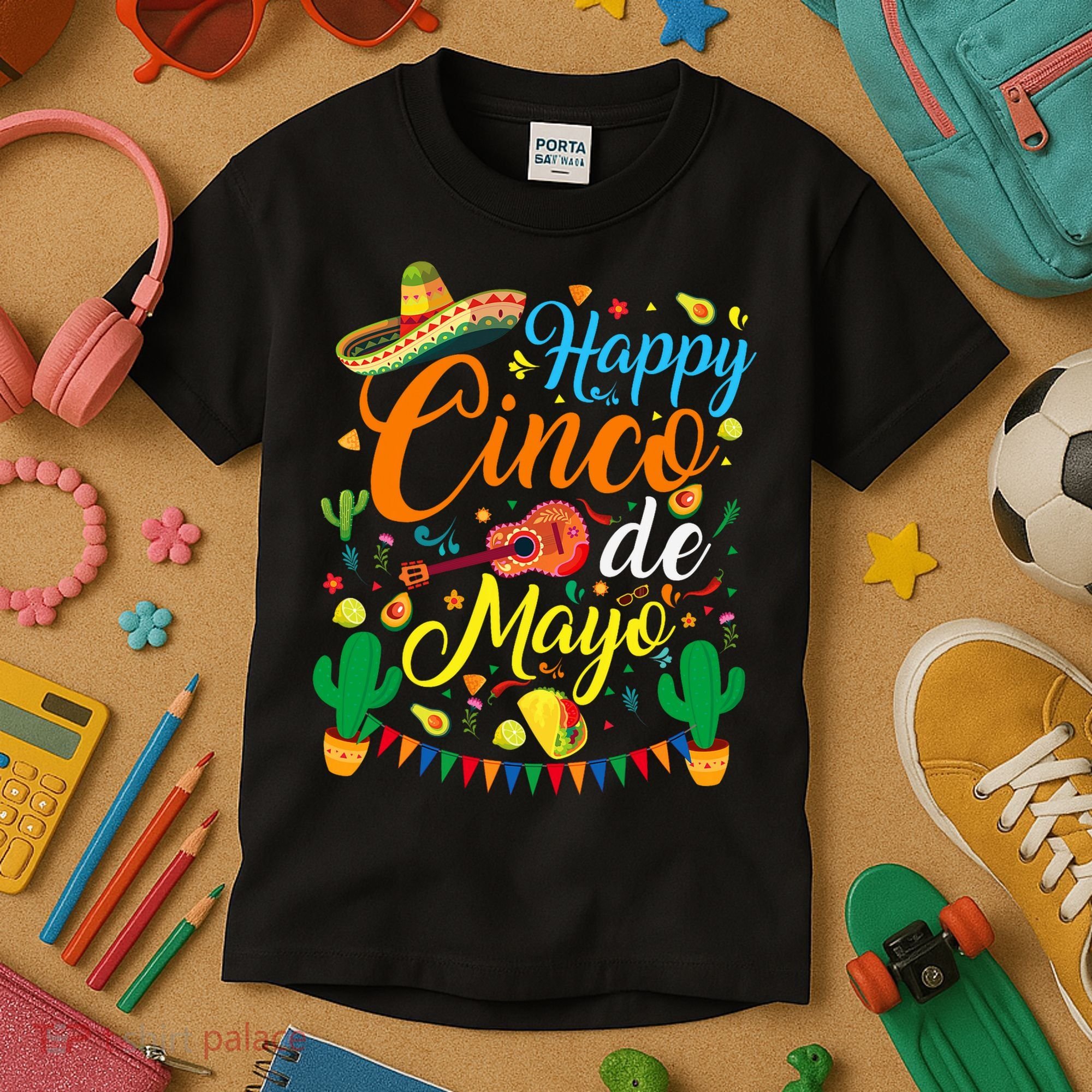 Happy Cinco De Mayo Fiesta Mexican Party 5 De Mayo  Kids T-Shirt