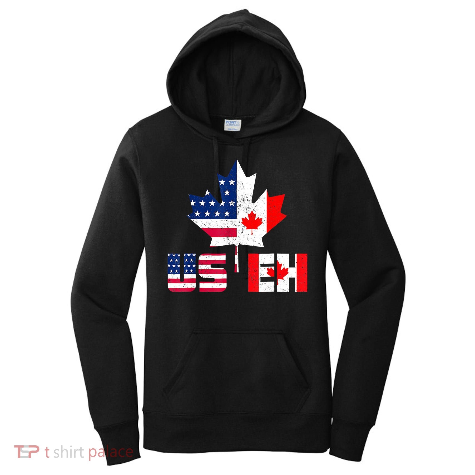Happy Canada Day Shirt USA Pride US Flag Day USEH Canadian Women's Hoodie