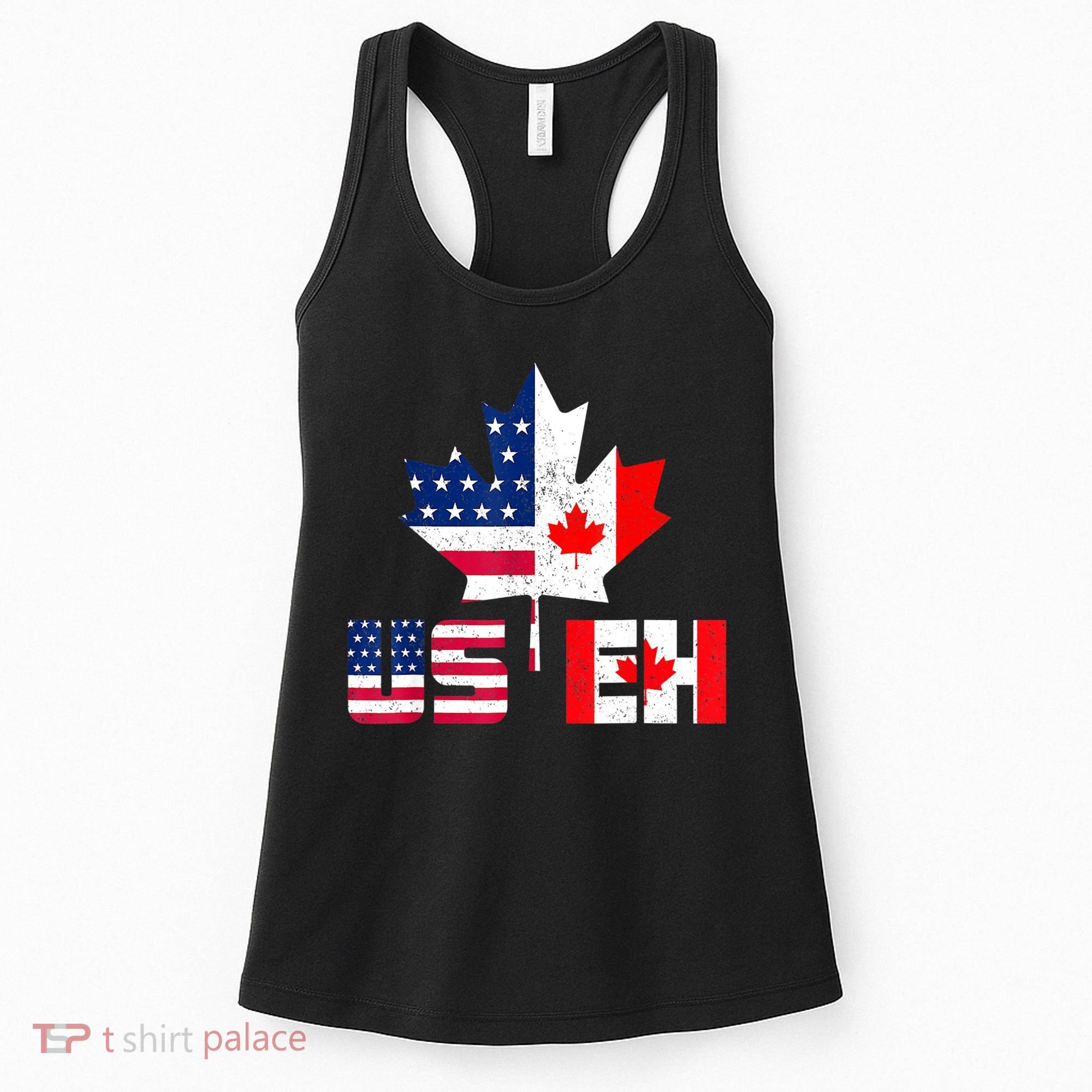 Happy Canada Day Shirt USA Pride US Flag Day USEH Canadian Women's Tank Top